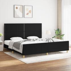 vidaXL fekete szövet ágykeret matrac nélkül 200 x 200 cm (3125002)