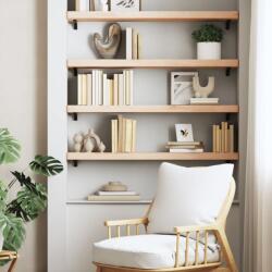 vidaXL tömör bükkfa fali polc 80 x 20 x 4 cm (356019) - vidaxl