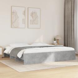 vidaXL betonszürke szerelt fa ágykeret 200 x 200 cm (3295628)