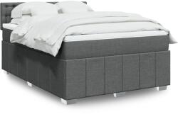 vidaXL sötétszürke szövet rugós ágy matraccal 140 x 190 cm (3287078)