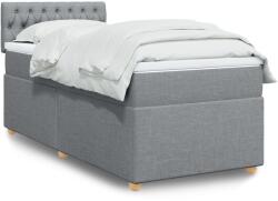 vidaXL világosszürke szövet rugós ágy matraccal 80 x 200 cm (3286514)