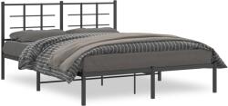 vidaXL fekete fém ágykeret fejtámlával 150 x 200 cm (355563)