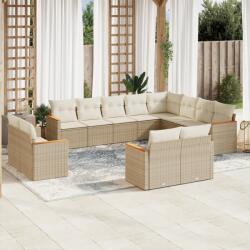 vidaXL 12 részes bézs polyrattan kerti ülőgarnitúra párnákkal (3258915) - vidaxl