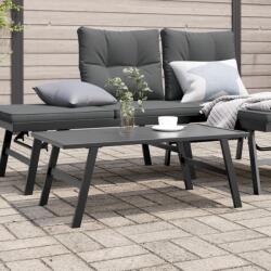 vidaXL fekete porszórt acél kerti dohányzóasztal 90 x 45 x 35 cm (4008106) - vidaxl