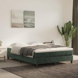 vidaXL sötétzöld bársony rugós ágy matraccal 140x190 cm (3144330)