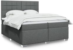 vidaXL sötétszürke szövet rugós ágy matraccal 200 x 200 cm (3292896)