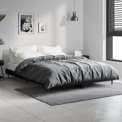 vidaXL fekete szerelt fa ágykeret 135 x 190 cm (832286)