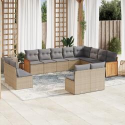 vidaXL 12 részes bézs polyrattan kerti ülőgarnitúra párnákkal (3228152)