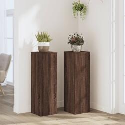 vidaXL 2 db barna tölgy szerelt fa növénytartó állvány 25 x 25 x 80 cm (852948)