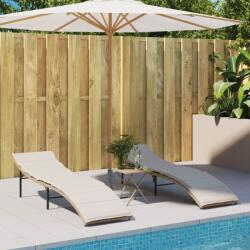vidaXL 2 db bézs polyrattan napozóágy párnával (3277304)