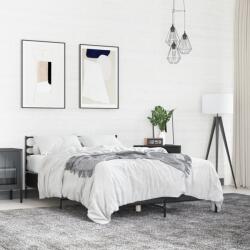 vidaXL fekete szerelt fa és fém ágykeret 135 x 190 cm (3280072)