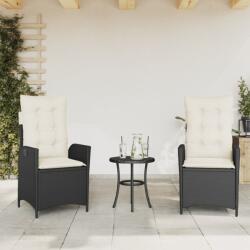 vidaXL 2 db fekete polyrattan dönthető kerti szék párnával (365264)
