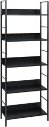 vidaXL 5 szintes fekete szerelt fa könyvespolc 60 x 27, 6 x 158, 5 cm (288226)