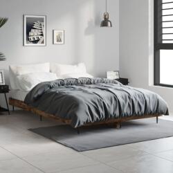 vidaXL füstös tölgy színű szerelt fa ágykeret matrac nélkül 120x190 cm (832298)