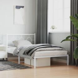 vidaXL fehér fém ágykeret fejtámlával 107x203 cm (376271)