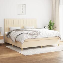 vidaXL krémszínű szövet rugós ágy matraccal 200 x 200 cm (3142526)
