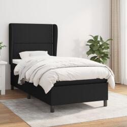 vidaXL fekete szövet rugós ágy matraccal 90x190 cm (3127847)