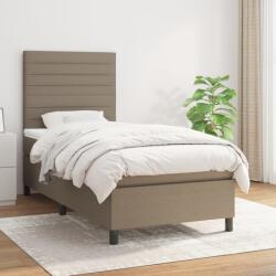 vidaXL tópszínű szövet rugós ágy matraccal 90 x 200 cm (3141829)