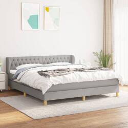 vidaXL világosszürke szövet rugós ágy matraccal 180 x 200 cm (3127061)