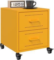 vidaXL 2 db mustársárga acél éjjeliszekrény 36x39x43, 5 cm (846633) - vidaxl