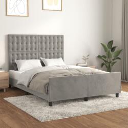 vidaXL világosszürke bársony ágykeret matrac nélkül 140x200 cm (3126001)
