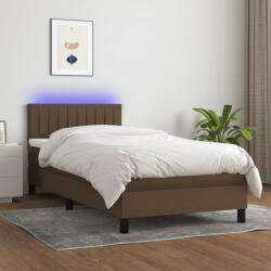 vidaXL barna szövet rugós és LED-es ágy matraccal 80 x 200 cm (3133272)