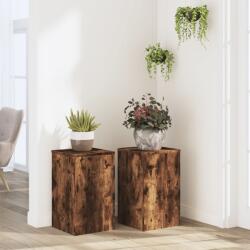 vidaXL 2 db füstös tölgy szerelt fa növénytartó állvány 30x30x50 cm (852919) - vidaxl