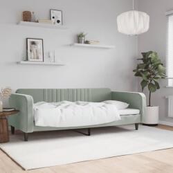 vidaXL világosszürke bársony kanapéágy 90 x 200 cm (354086)