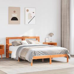 vidaXL viaszbarna tömör fenyőfa ágykeret fejtámlával 140 x 190 cm (3305736)