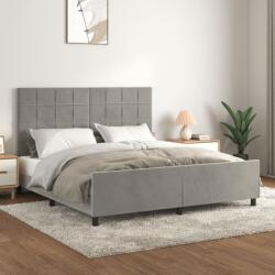 vidaXL világosszürke bársony ágykeret matrac nélkül 160 x 200 cm (3125763)