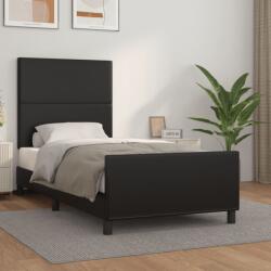 vidaXL fekete műbőr ágykeret fejtámlával 80 x 200 cm (3125415) - vidaxl