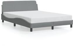 vidaXL világosszürke szövet ágykeret matrac nélkül 140x200 cm (373185)