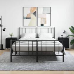 vidaXL 2 db fekete szerelt fa éjjeliszekrény 40 x 40 x 50 cm (827583)