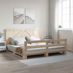 vidaXL tömör fenyőfa ágykeret fejtámlával 200 x 200 cm (3281561)