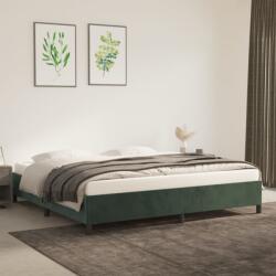 vidaXL sötétzöld bársony ágykeret matrac nélkül 200x200 cm (347345)