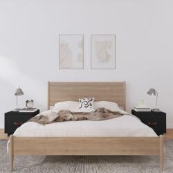 vidaXL 2 db fekete tömör fenyőfa éjjeliszekrény 40 x 34 x 35 cm (818294) - vidaxl