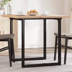 vidaXL tömör fenyőfa és acél étkezőasztal O-vázzal 80x80x75, 5 cm (3282739) - vidaxl