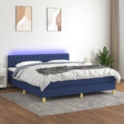 vidaXL kék szövet rugós és LED-es ágy matraccal 180 x 200 cm (3133979)