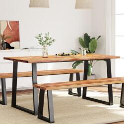 vidaXL tömör akácfa étkezőasztal természetes éllel 160 x 80 x 75 cm (353290)