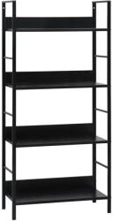 vidaXL 4 szintes fekete szerelt fa könyvespolc 60 x 27, 6 x 124, 5 cm (288222) - vidaxl