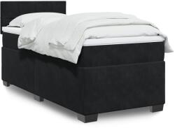 vidaXL fekete bársony rugós ágy matraccal 90x190 cm (3286200)