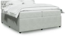 vidaXL világosszürke bársony rugós ágy matraccal 200x200 cm (3290136)