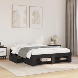 vidaXL fekete szerelt fa ágykeret 135 x 190 cm (3295507)