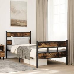 vidaXL füstös tölgy színű fém ágykeret matrac nélkül 90 x 190 cm (4017063)