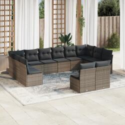 vidaXL 12 részes szürke polyrattan kerti ülőgarnitúra párnákkal (3218370)
