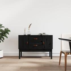 vidaXL fekete tömör fenyőfa tálalószekrény 110 x 40 x 78 cm (823528)