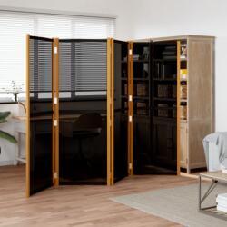vidaXL fekete 4 paneles térelválasztó 280x180 cm (319180)