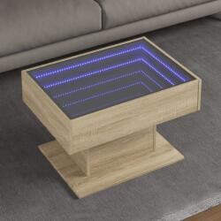 vidaXL sonoma tölgy szerelt fa dohányzóasztal LED-del 70 x 50 x 45 cm (847534)