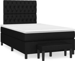 vidaXL fekete szövet rugós ágy matraccal 120 x 190 cm (3270378)