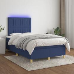 vidaXL kék szövet rugós és LED-es ágy matraccal 120 x 200 cm (3135587)